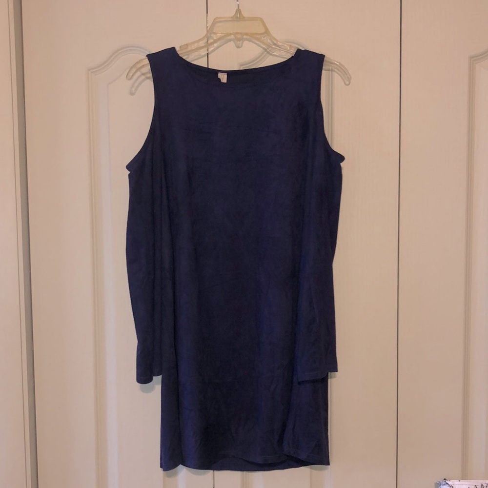 Navy Blue Velvet Dress